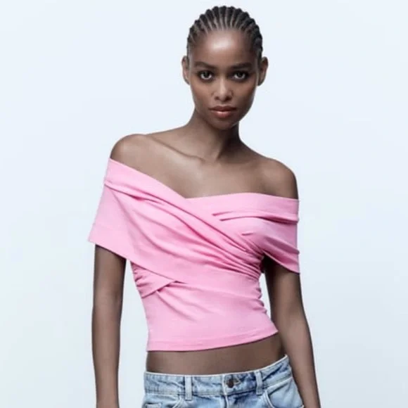 Zara wrap top pastel pink - Picture 13 of 13